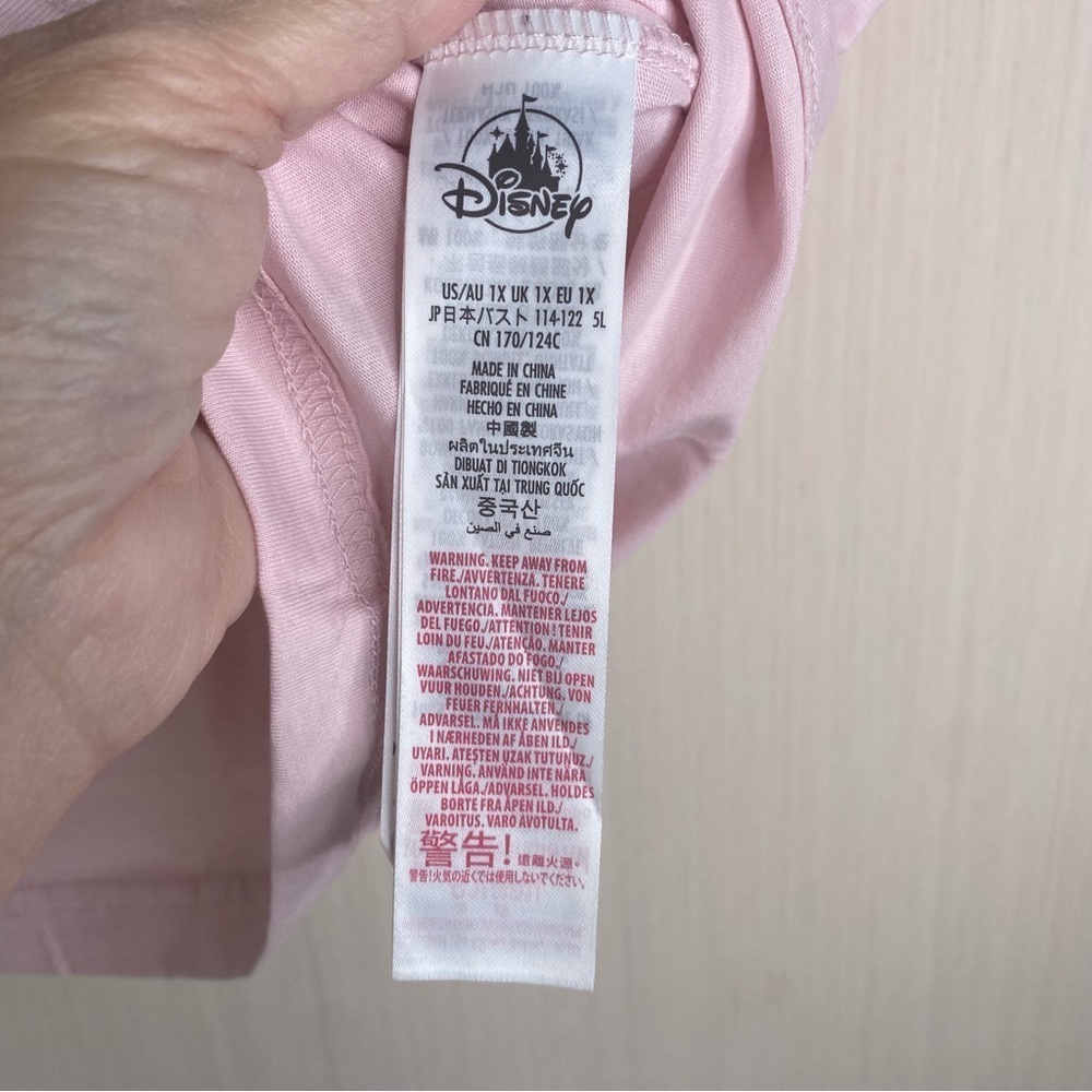 Disney Graphic/Embroidery Park Days Are The Best Days Short Sleeve Tee Pink 1X - Picture 5 of 8